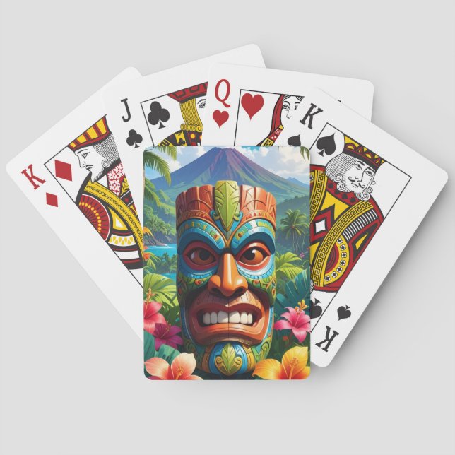 Tiki Mask Phone Case Playing Cards (Back)