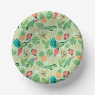 Tiki Parrot Paper Plate