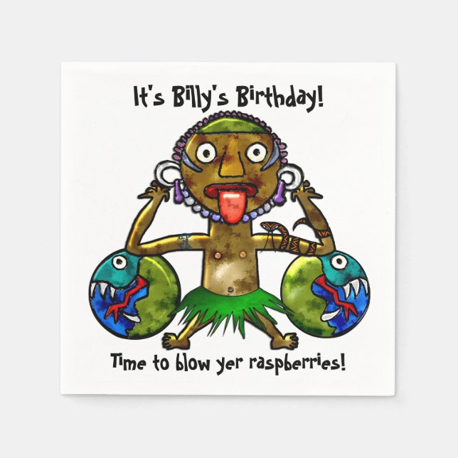 Tiki Party Funny Design (Personalized) Napkin (Front)