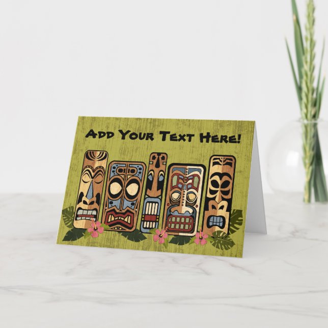 Tiki Party Greeting Card (Front)