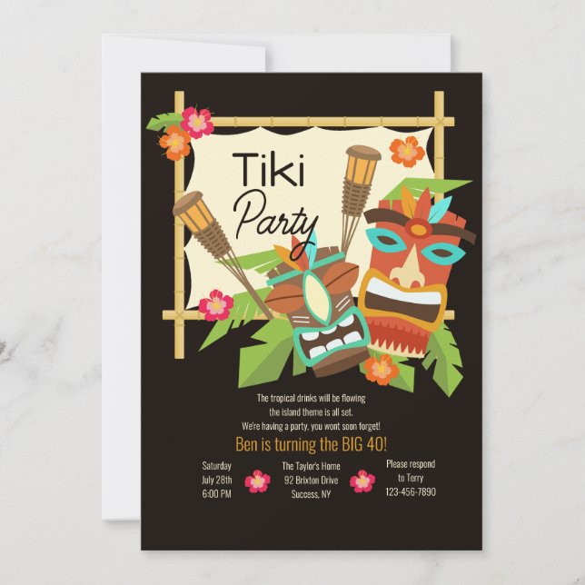 Tiki Party Invitation (Front)