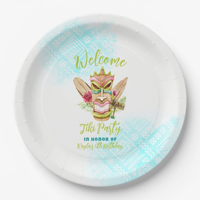 Tiki Party Paper Plate (Front)