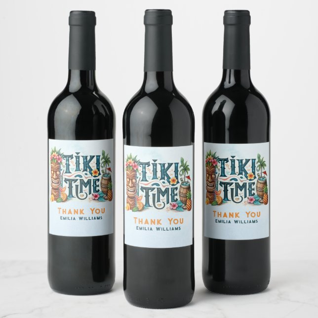 TIKI Party Personalized Custom Wine Label (Bottles)