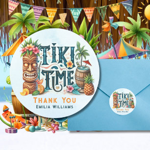 TIKI Party Personalized Favour Gift Envelope Classic Round Sticker