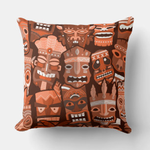 TIKI Pattern 2 Throw Pillow