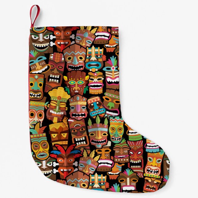 TIKI Pattern 4 Small Christmas Stocking (Front)