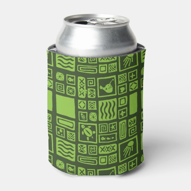 Tiki Pattern Can Cooler (Can Front)
