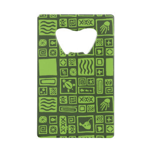Tiki Pattern Credit Card Bottle Opener