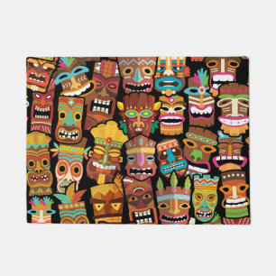 Tiki Pattern Doormat