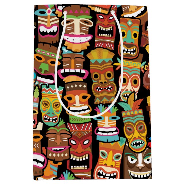 Tiki Pattern Medium Gift Bag (Front)