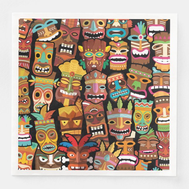 Tiki Pattern Napkin (Front)
