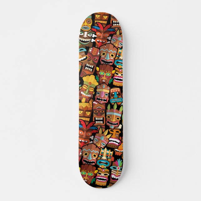 Tiki Pattern Skateboard (Front)