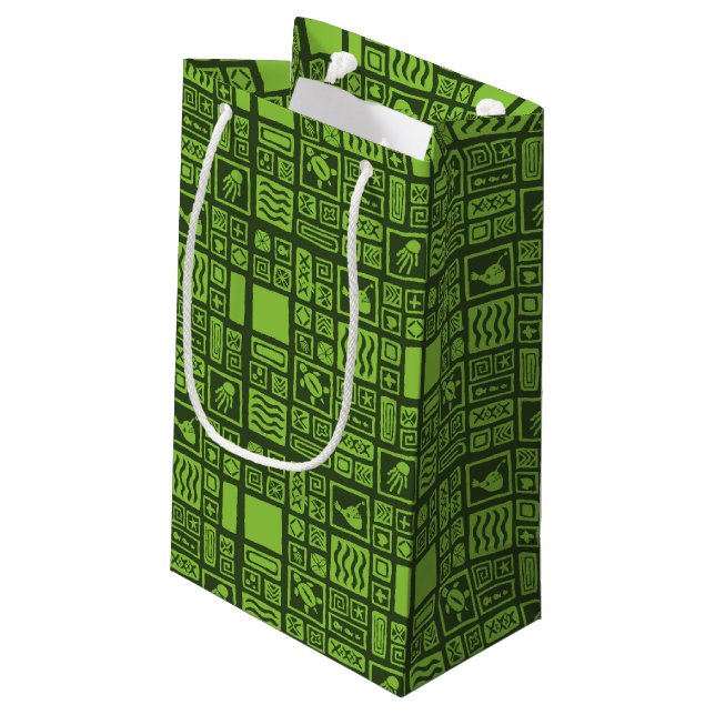 Tiki Pattern Small Gift Bag (Back Angled)