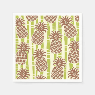 Tiki Pineapple Bamboo Stripes Pattern Napkin