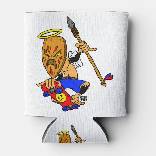 Tiki Skater Can Cooler (Front)