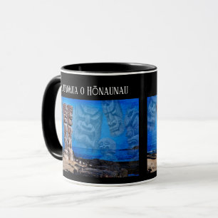 Tiki Spirits, Big Island, Hawaii, Black Coffee Mug