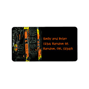 Tiki statue sunrise address labels