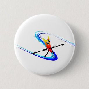 Tiki Surfer 2 Inch Round Button