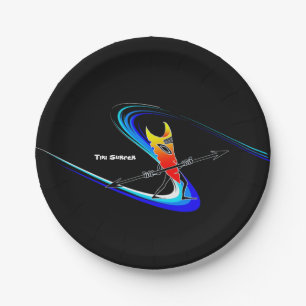 Tiki Surfer Paper Plate
