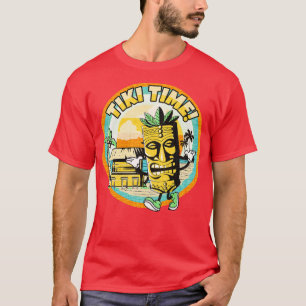 Tiki Time Beachy Summer Backyard Pool Party T-Shirt