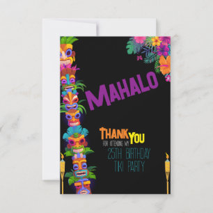 Tiki Time Birthday Party Thank You Card
