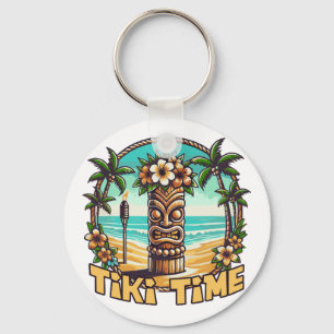 Tiki Time – Tropical Island Escape Keychain