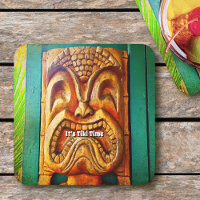Tiki Time Vintage Hawaii Tropical Fierce Wood Face