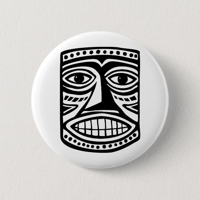 Tiki Toby 2 Inch Round Button (Front)