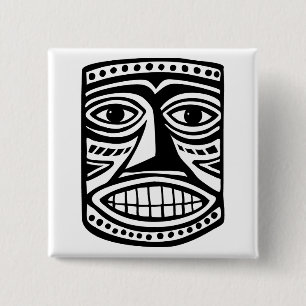 Tiki Toby 2 Inch Square Button
