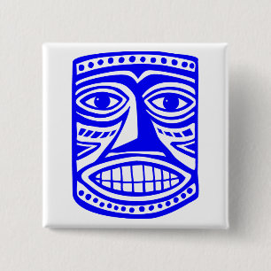 Tiki Toby - Red 2 Inch Square Button