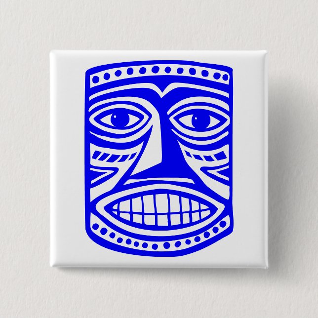 Tiki Toby - Red 2 Inch Square Button (Front)