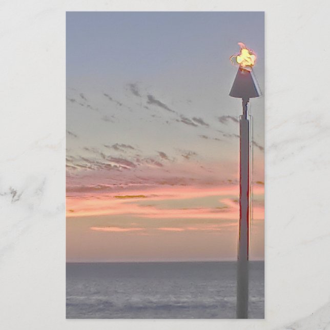Tiki torch sunset stationary paper (Front)