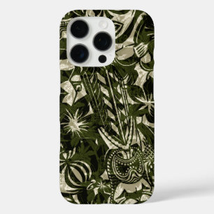 Tiki Trader Hawaiian Olive and Khaki iPhone 16 Pro Case