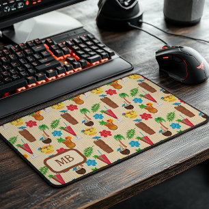 Tiki Tropical Cocktails Monogrammed Desk Mat