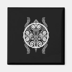 Tiki Warrior Turtle Tattoo Magnet