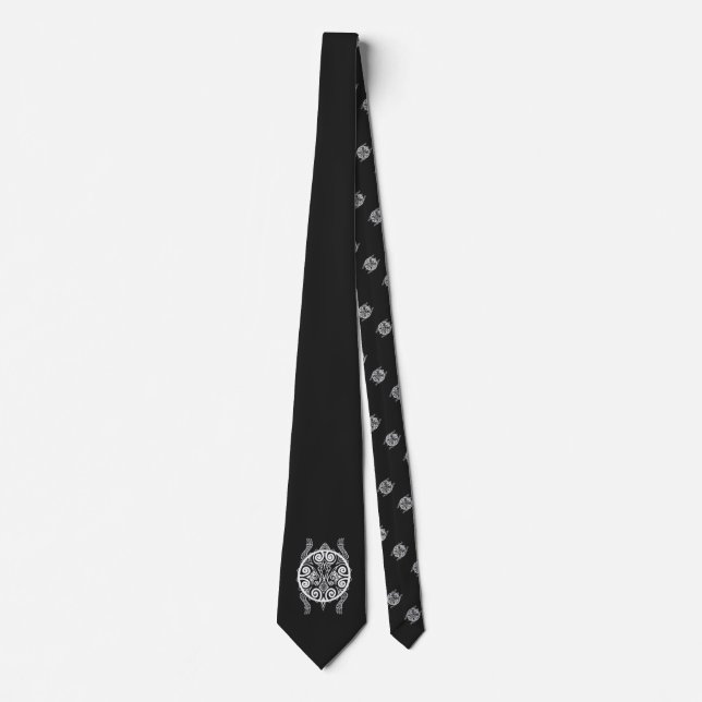 Tiki Warrior Turtle Tattoo Tie (Front)