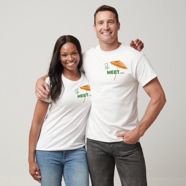 TikiMeet.com Logo - Front Lapel T-Shirt (Unisex)