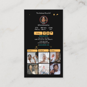 TikTok Peach Social Media QR Code Business Card