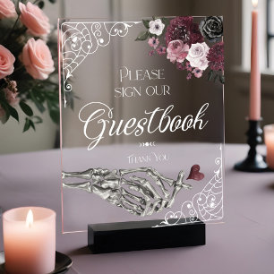 Til Death Aquarelle Squelette main livre d'or