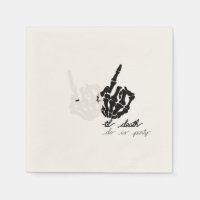 til death black and white wedding cocktail napkin