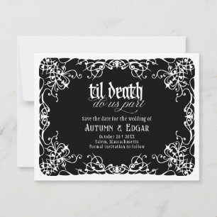 Til Death Black White Gothic Wedding Save The Date