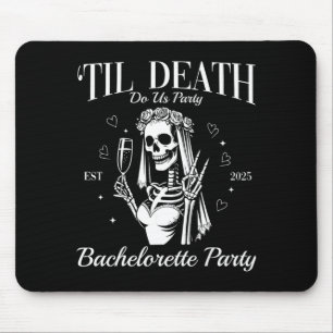 Til Death Do Party Retro Halloween Bachelorette Mouse Pad