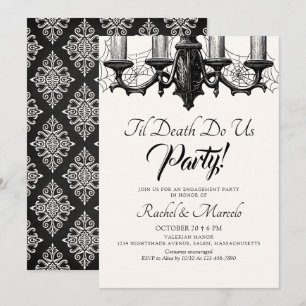 Til Death Do Us Halloween Gothic Engagement Party Invitation