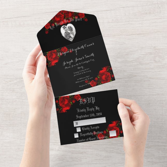 Til' Death do us part All in One Wedding Invite (Tearaway)