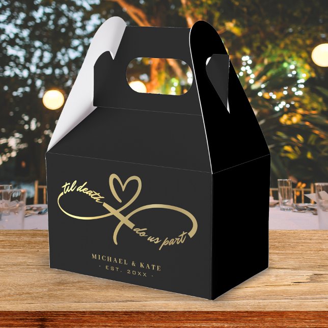 Til Death Do Us Part Black & Gold Infinity Symbol Favor Box (Creator Uploaded)