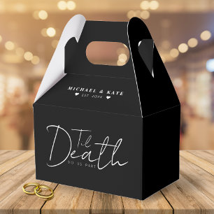 Til Death Do Us Part Black Wedding Favor Box