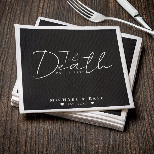Til Death Do Us Part Black Wedding Napkin (Til Death Do Us Part Black Wedding Napkins
)