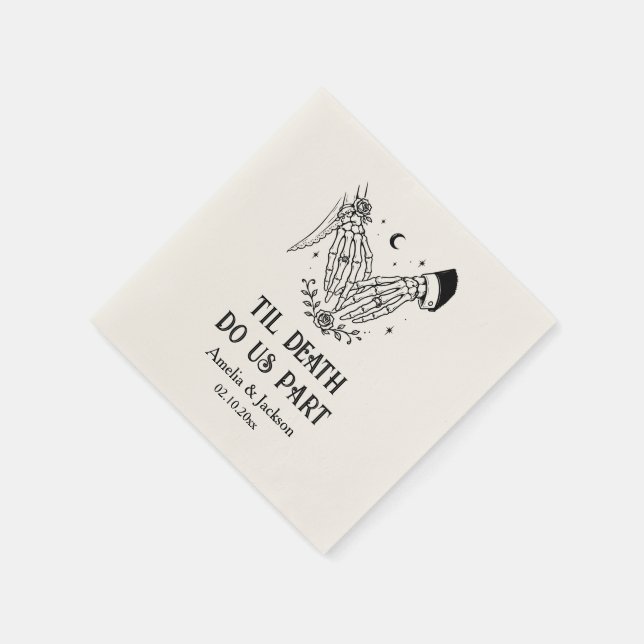 Til Death Do Us Part Bridal Shower Napkin (Corner)