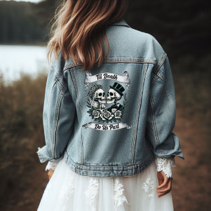 Til Death Do Us Part: Bride & Groom Skeleton Denim Jacket