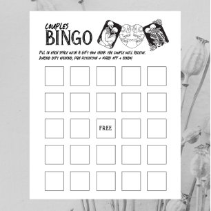 Til Death Do Us Part   Couples Bingo Game   B+W